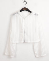 Solu See-Through Cropped Hoodie Cardigan Zip-Up
