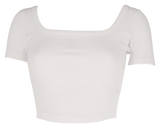 クロップドロゴTシャツ / [Seow] Croped logo T-shirts, white