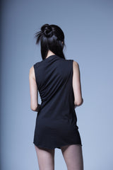 04.DRAPE DRESS TOP BLACK