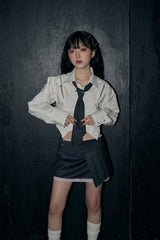 ジッパークロップシャツ / zipper crop sh - ivory