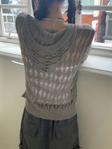 Porea 2WAY Overfit Knitwear hoodie Cardian