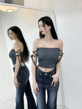 ハイライトウォッシングデニムブーツカットパンツ/800. Highlight washing denim boots cut pt