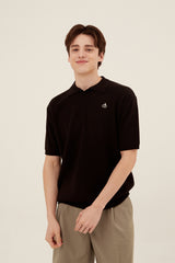 スモールチェリーポロニット／MAN SMALL CHERRY POLO KNIT [BLACK]