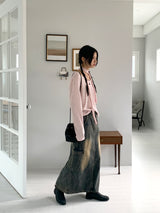 Town Scarf Set Striped Linen Long Sleeve T-Shirt