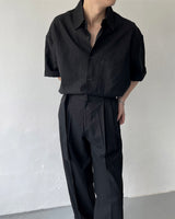 リネンショートスリーブボックスシャツ / ECT linen short-sleeved box shirt (4 colors)