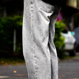 ヴィンテージグレーウォッシュデニムパンツ (CHARCOAL)