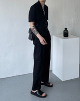 リネンツータックロングパンツスラックス / ECT linen two-tuck long pants slacks (2 colors)