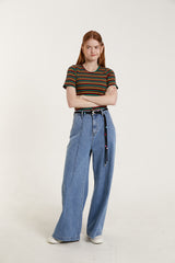 マルチカラーストライプTシャツ/MULTI COLOR STRIPE T.SHIRT