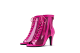 See-Through Patent Combination Open Toe Heel(Pink)
