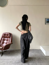 アンダーノンフェードサマーリネンローデニムワイドパンツ / Ander Non-Fade Summer Linen Raw Denim Wide Pants