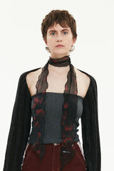 キルシーニットクロップ丈トップセット／KIRSH KNIT CROP TOP SET [BLACK]