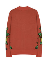 HAWAIIAN PATTERN JACQUARD CARDIGAN INDIAN RED (6585441452150)