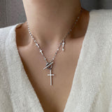 クロストグルバー2ウェイネックレス/tiu Cross Toggle Bar Two Way Necklace