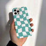 Checkerboard Green Iphone Bumper case (6674347065462)