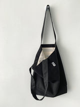 Twill simple line bag - black