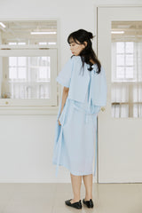 layered ribbon onepiece sky blue