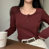 [Daily] スナップスパンデックスルーズフィット長袖Tシャツ
