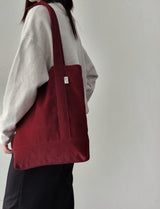 コーデュロイシンプルラインバッグ (autumn red)