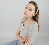 モダンストライプヘアバンド / Modern Stripe HairBand Ivory