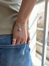 [92.5silver] bold wave baby open ring