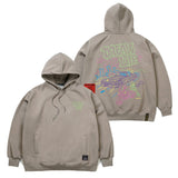 ドリームレフトオーバーサイズヘビーフーディ/DREAM LIFE OVERSIZED HEAVY SWEAT HOODIE BEIGE / BLACK