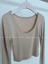 Basic Double-Sided Cropped T-shirt