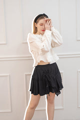 lace shirring blouse (6688673103990)