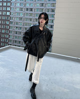 ラフダメージVネックニット (4 color) (6678013706358)