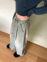 アーチャーピンタックバルーンワイドデニムパンツ