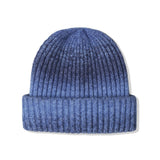 ウールブレンドニットグラデーションビーニー / WOOL BLENDED KNIT GRADATION BEANIE BLUE