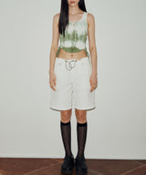 ダイドレースアップノースリーブ / DYED LACE-UP SLEEVELESS (GREEN)