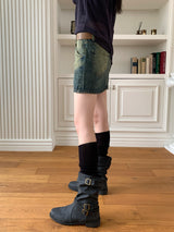 [Belt Set] Konya Y2K Washing Mini Skirt