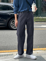 クボセミワイドローデニムパンツ / Kubo Semi-Wide Raw Denim Pants (2 colors)