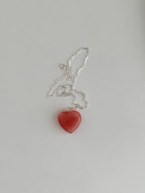 ロディンチェリーストーンハートネックレス / [925silver] Rodin Cherry stone Heart Necklace
