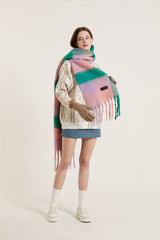 カラードチェックマフラー / COLORED CHECK MUFFLER_PINK
