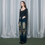 Line Stitch Bodysuit [Charcoal]