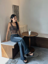 mood sheer sleeveless top