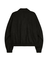 87-STAN031 [Vegan Suede] Voldest Stylish Line Varsity Suede Jacket Black