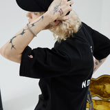 オーバーフィットレタリングショートスリーブT/OVERFIT LETTERING SHORT-SLEEVED T-BLACK