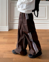 Shabe Side Line Coloring Nylon Two-Way String Long Cargo Pants
