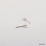 14Kゴールドスワロフスキーパールピアス/14K Gold Swarovski Pearl Earring (4mm + silicone clutch)