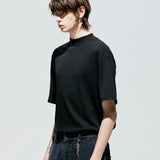 2ウェイリブモックネックTシャツ / 2way rib mock neck t-shirt black