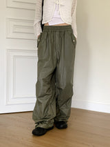 Tissue Coated Parachute Two Way Jogger Wide Pants