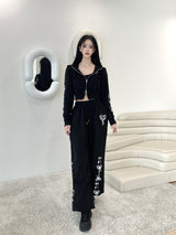 ハートクロップフードジップアップ/[High quality] 847. Heart crop hood zip up (2color)