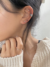 ブラックマーブルトゥインクルピアス / [4 set] Black Marble Twinkle Piercing Set