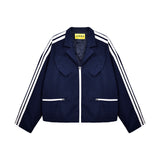 [UNISEX] サテントリムパッデッドレーシングジャケット