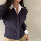 [Belied made] Monet V-neck hidden knit cardigan