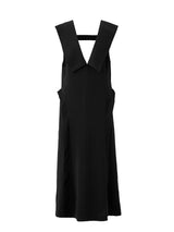 カラーポイントレイヤードドレス/Collar point layered dress - Black