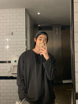 レイトンピグメントオーバーサイズフィットウォッシングスリット長袖Tシャツ / Layton Pigment Oversized Fit Washing Slit Long Sleeve Tee (5 colors)