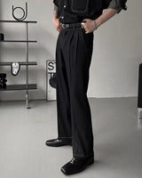 ECTフェイクデニムワイドパンツ / ECT Fake Denim Wide Pants (Set - Up / 1 color)